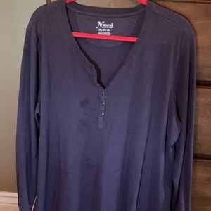 Plum waffle 1/3 button long sleeve shirt